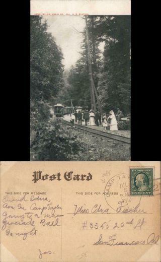 1910 Lagunitas,  Ca Camp Taylor Railroad Station Marin County California Postcard
