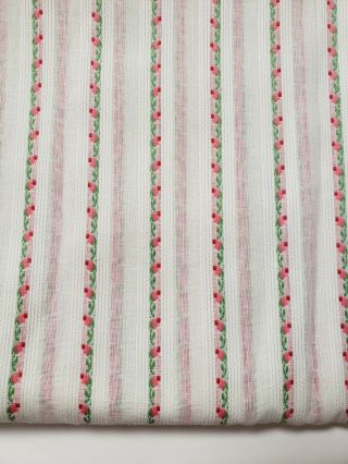 Vintage Fabric Pretty Pink Roses on White 2ydsx44 Doll Clothes Sewing Crafts 2