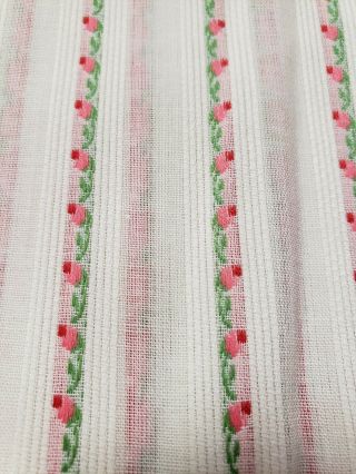 Vintage Fabric Pretty Pink Roses on White 2ydsx44 Doll Clothes Sewing Crafts 5