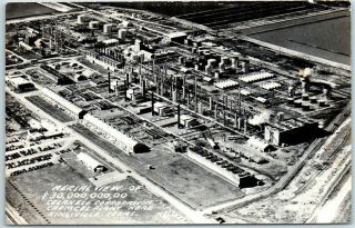 Kingsville,  Texas Rppc Real Photo Postcard " Aerial View Of Celanese Corp.  " 1940s