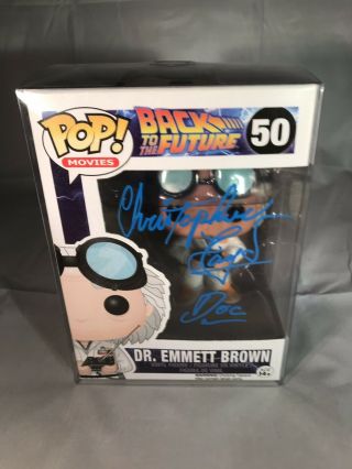 Funko Pop Dr.  Emmett Brown 50 Back To The Future Christopher Lloyd Signed