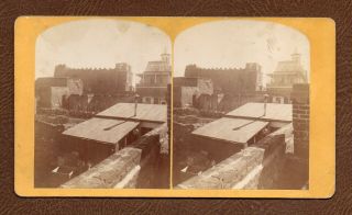 C.  1880 F.  E.  Evans Stereoview San Miguel Chapel,  Oldest House In Santa Fe,  Nm