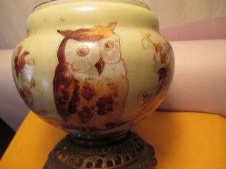 BANQUET OIL LAMP BASE WITH OWL NO TANK 3
