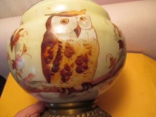 BANQUET OIL LAMP BASE WITH OWL NO TANK 8