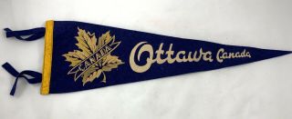 Vintage Ottawa Canada Maple Leaf Pennant Flag 22.  5 "