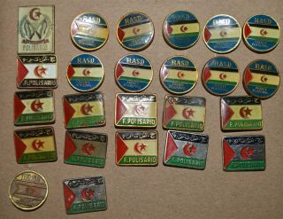 Front Polisario Africa Rasd Western Sahara Frente Vintage Political Pin Set