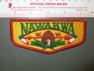 Boy Scout Oa 3 Nawakwa Lodge Early Flap 9413ee