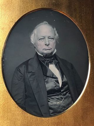Quarter Plate Daguerreotype Whole Intact Case Portrait Of An Elder Statesman
