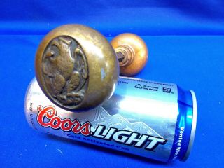 1800s American Eagle Solid Brass Doorknobs,  INA Fire Mark 7