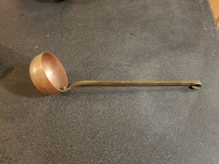 Vintage Copper Ladle - 15 " With Solid Brass Handle