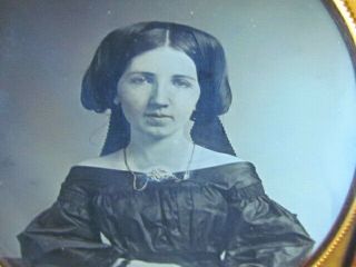 Young Victorian Woman Daguerreotype Photo Taken In 1857 At Great Falls N.  H.