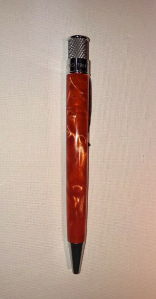 Retro 51 Tornado Acrylic Pen Red/Orange Rollerball Rare Color 3