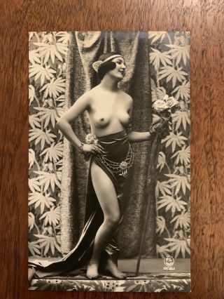 Vtg French Nude Miss Jeanne Juilla Woman Old 1920s Photo Pc Paris 2061