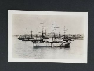 Valparaiso Chile View Old Sailing Ships Port Vintage Real Picture Postcard