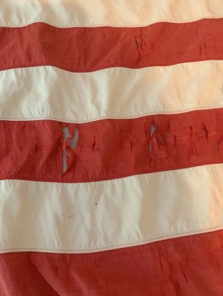 Vintage Antique? 45 Star U.  S.  Flag Silk Rough Shape Stitched Stars NR 7