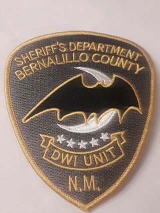 Mexico Bernalillo County Sheriff Police Patch Dwi Bat