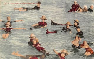 C22 - 2380,  Floaters On Great Salt Lake,  Ut. ,  C1908 Postcard.