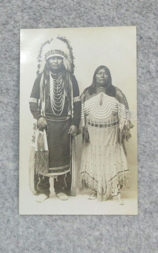 Benedicte Wrensted Signed Rppc Postcard Frank & Pohene George Shoshone Natives