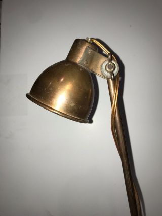 Antique Vintage All Copper Desk Lamp Adjustable EX Very Cool 4