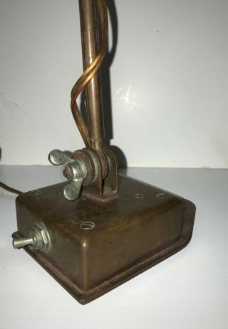 Antique Vintage All Copper Desk Lamp Adjustable EX Very Cool 5
