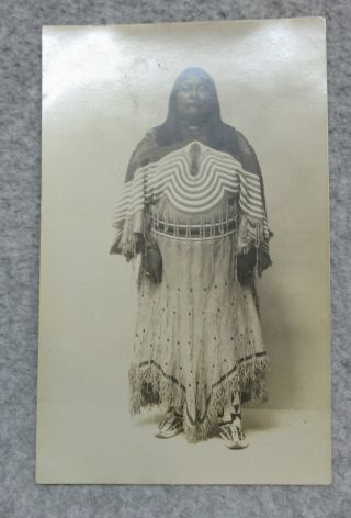 Benedicte Wrensted Signed Rppc Postcard Pohene George Shoshone Native American