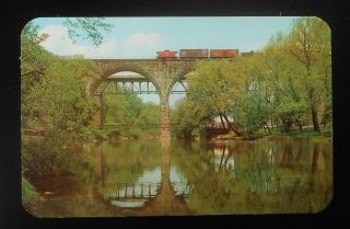 1950s Baltimore & Ohio Bridge From Brandywine Park Freight Train Wilmington De