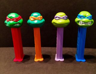 Pez Dispensers - 2005 Teenage Mutant Ninja Turtles - Set Of 4 - Loose -