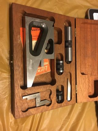 Lufkin No.  900 Machinist Planer Gage Shaper Tool Level Gauge & Wood Box Tool Mak