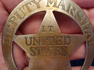 OBSOLETE 1880 ' s STYLE UNITED STATES INDIAN TERRITORY DEPUTY MARSHAL BADGE 