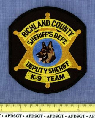 Richland County Sheriff K - 9 South Carolina Police Patch K9 Dog Canine