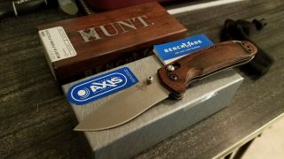 Benchmade 15031 North Fork S30v Knife With Wood Handle.  Bonus Deep Carry Clip