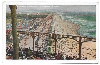Beach From Sutro Heights,  San Francisco,  Cal.  Vintage Postcard Circa 1915