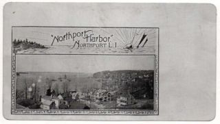 Northport Long Island York Birds Eye View Novelty Metal Postcard Je229654