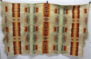 Pendleton Beaver State Beige & Orange Stripe Pattern Wool Blend Blanket 6 ' x 4 ' 3