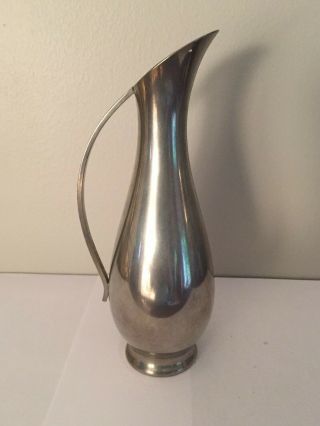Vintage Royal Holland Pewter Daalderop Pitcher Vase Mid - Century Modern Style 8 "