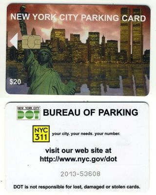 York City Parking Card_twin Towers World Trade Center_old Chipcard $20