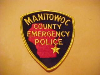 Manitowoc County Wisconsin Emergency Police Patch Shoulder Size Old Style