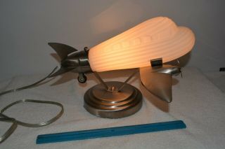 Chrome and Glass Airplane Desk Lamp 3