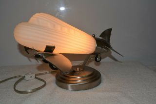 Chrome and Glass Airplane Desk Lamp 4