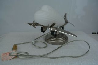 Chrome and Glass Airplane Desk Lamp 6
