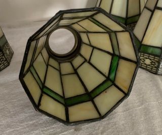 4 Arts & Crafts Style Stained Glass Light Shade Ceiling Fan Chandelier 4