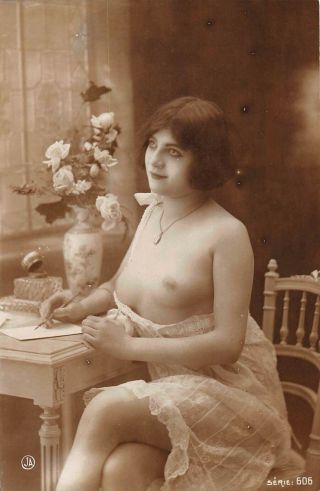French Naked Nude Woman Lady Risque Photo Postcard Jean Angelou (36)