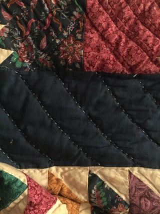 Vintage Hand Stitched Multicolor Quilt 3