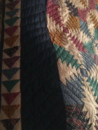 Vintage Hand Stitched Multicolor Quilt 4