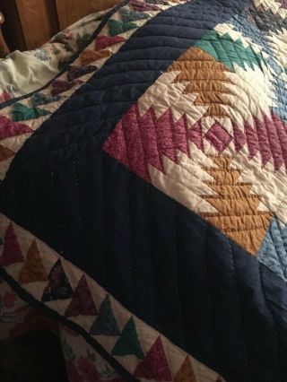 Vintage Hand Stitched Multicolor Quilt 8