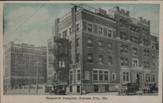 Kansas City,  Mo Missouri Antique Real Photo Postcard Research Hospital Hall Br