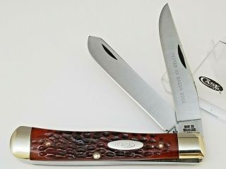 1965 - 69 Case Xx Usa 6254 Large Trapper Knife 4 1/8 " Red Bone Handles