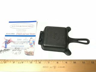 Vintage Griswold 770 Cast Iron Square Ashtray W/ Match Holder 2