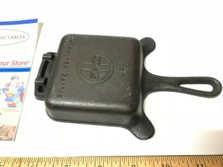 Vintage Griswold 770 Cast Iron Square Ashtray W/ Match Holder 3