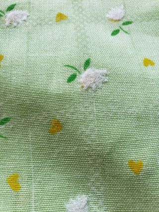 Vintage Flocked Fabric Cute Floral Lt Green 3ydsx46 Dolls Clothes Sewing Crafts 3